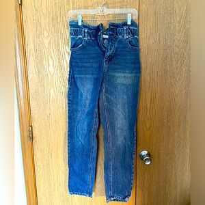KanCan paper bag waist straight leg jeans
